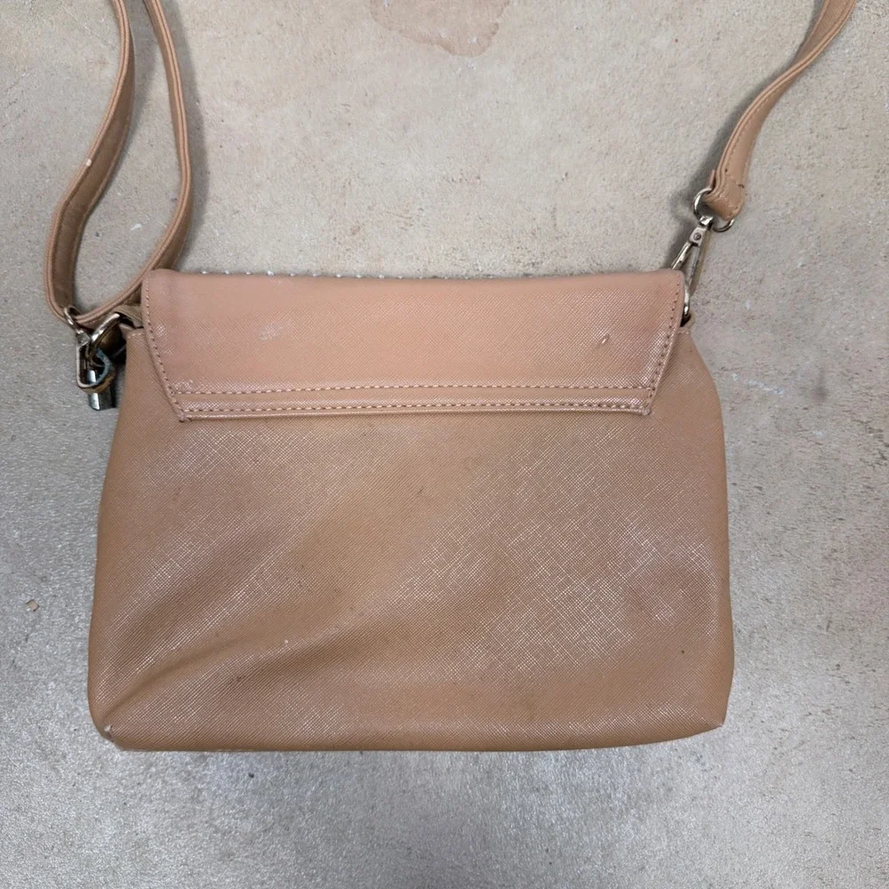 Betty Boop Crossbody‎ Purse Tan Embellished Flap Bag
